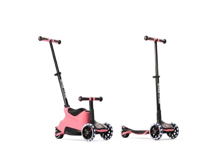 smarTrike Xtend Toddler Ride On Scooter Toy, Ages 1-12, Foldable Scooter for Kids with XL LED Wheels, Salmon Pink