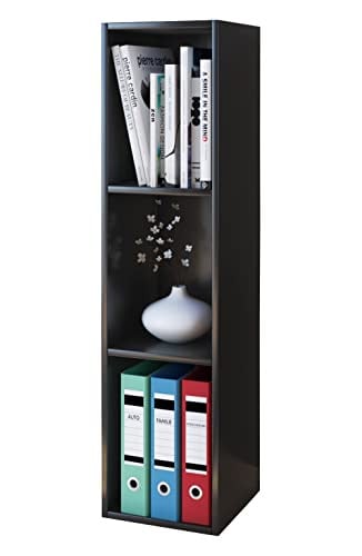 home24 Open kast Mendas zwart, B/D/H: 34 x 30 x 107 cm