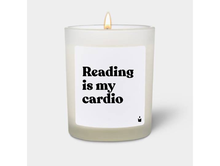 Duftkerze Weiss Flowery Reading is my cardio
