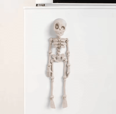 Inspire Picks Poseable Magnetic Skull Fridge Magnet With Movable Joints white