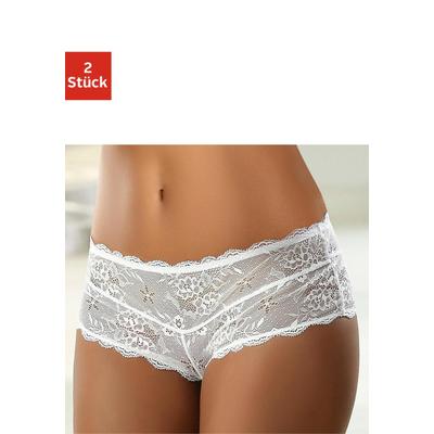 Panty VIVANCE "aus edler Spitze, Premium Dessous", Damen, Gr. 40/42, weiß, Spitze, Obermaterial: 90% Polyamid, 10% Elasthan, körpernah, Unterhosen Panty, sexy Unterwäsche, sexy Dessous, Reizwäsche Damen