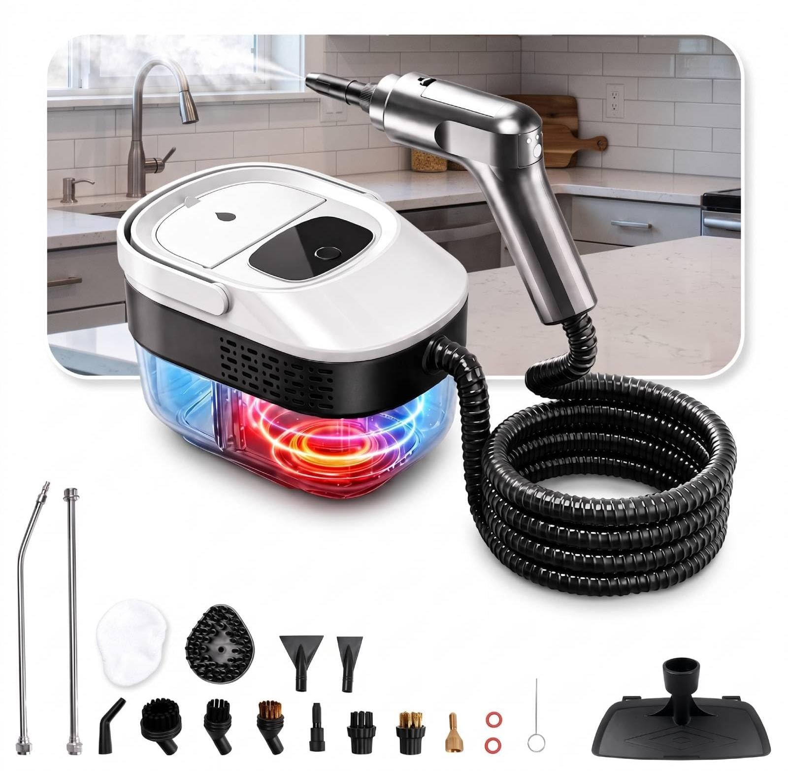 Selius Handstoomreiniger 2500W met 1,6L Reservoir, 3 Stoomstanden en 14 Accessoires