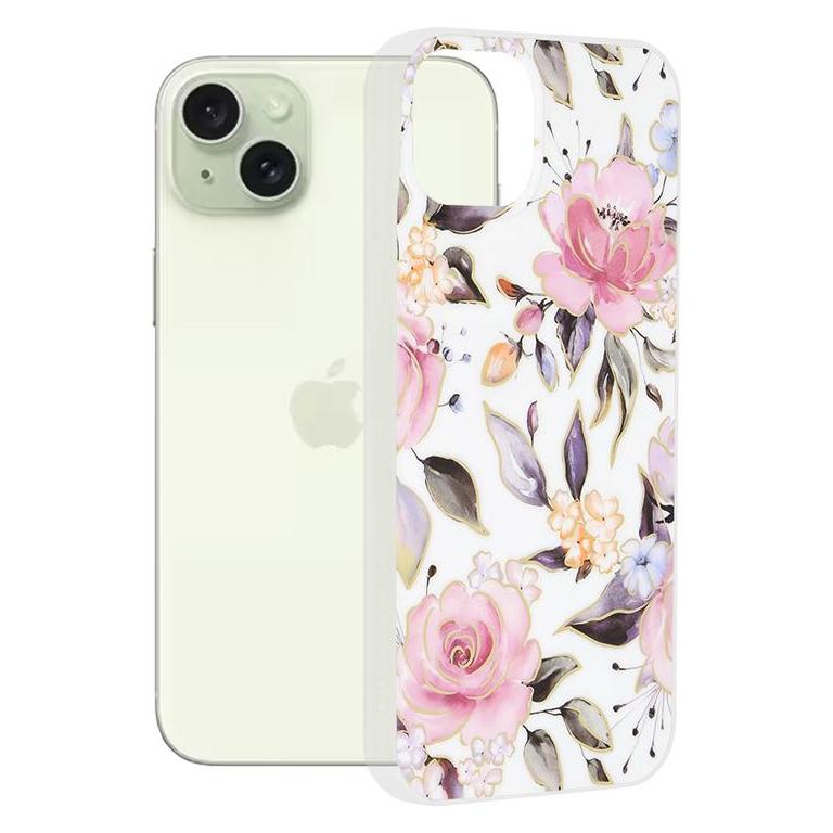Techsuit - Marble Series - iPhone 15 Plus - Chloe White (Apple iPhone 15 Plus) (56342578)