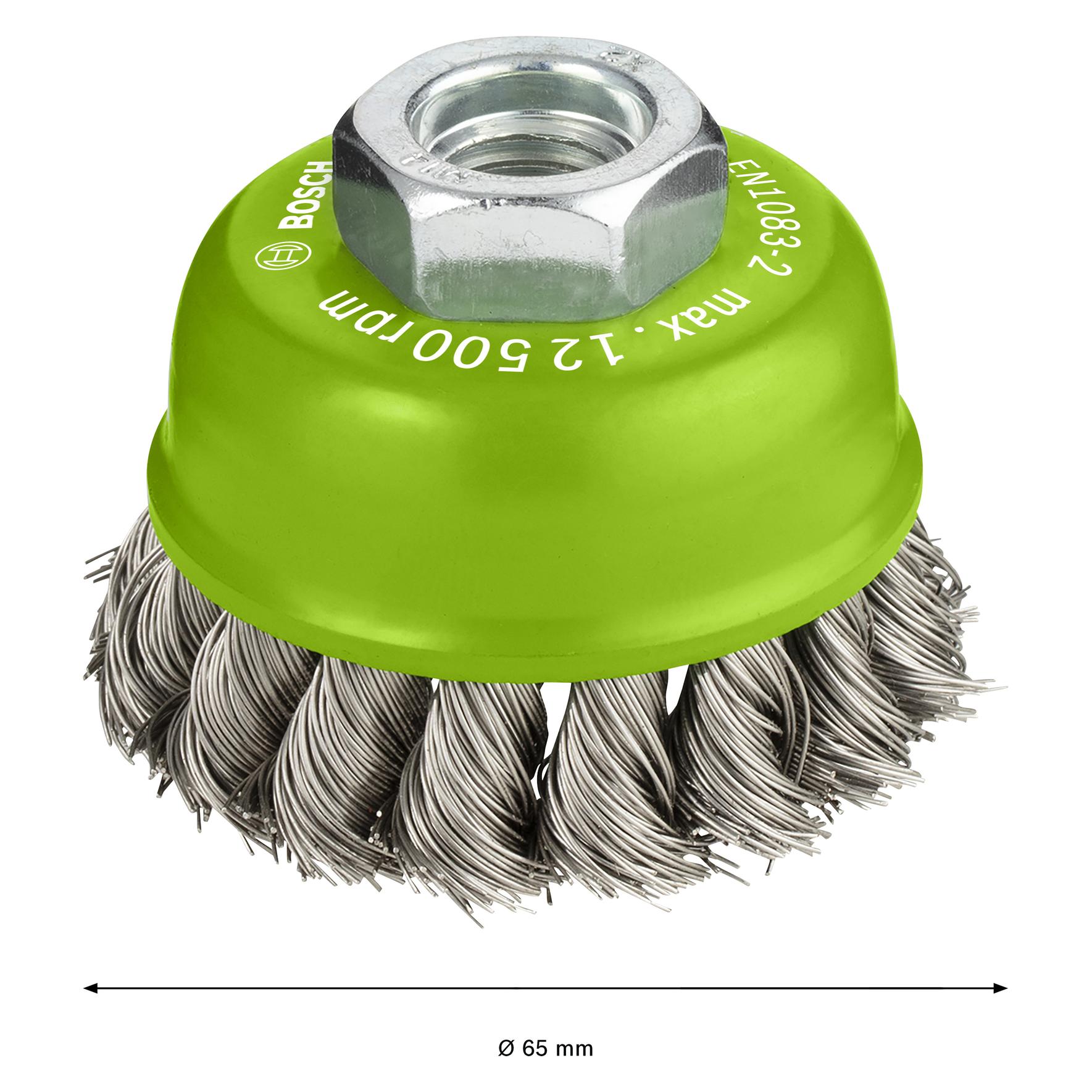 Bosch Professional Zubehör PRO Stainless Steel heavy Topfbürste, 65 x 0,35 mm, Gewinde (2608622104)