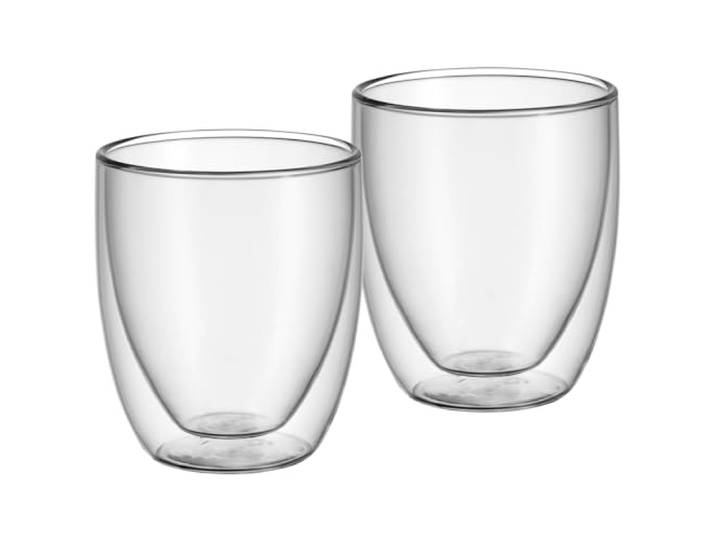WMF Kult doppelwandige Cappuccino Gläser Set 2-teilig, doppelwandige Gläser 250ml, Schwebeeffekt, Thermogläser, hitzebeständiges Teeglas, Kaffeeglas