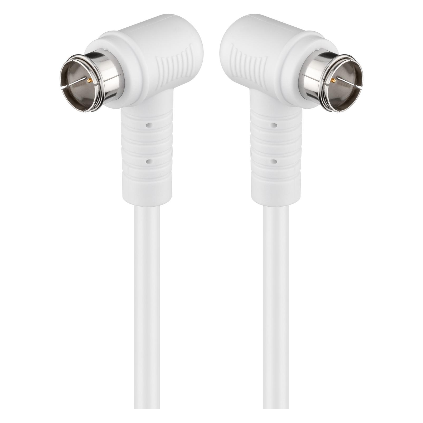 Goobay SAT Winkel Anschlusskabel, F-Quick, 100% geschirmt, Weiss, 5 m (85 dB, SAT Kabel) (67344)