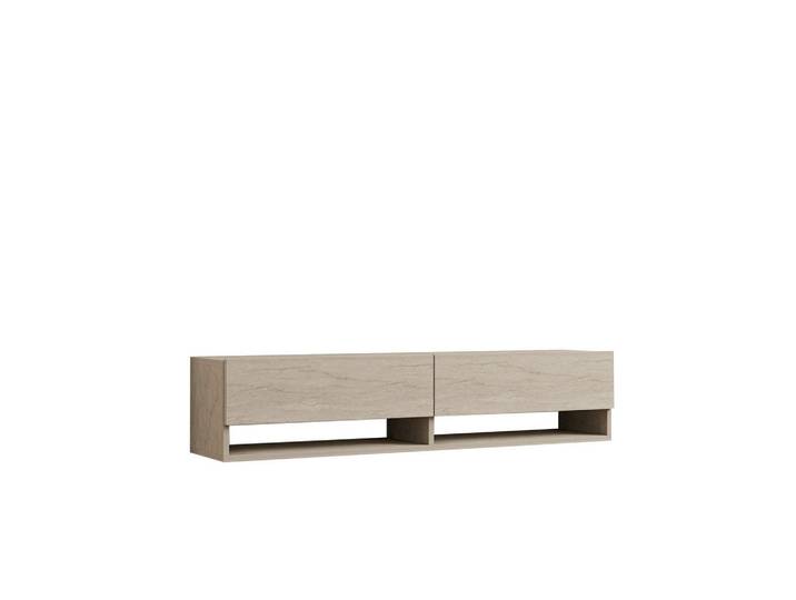 Lowboard, Elfenbein, Holzwerkstoff, 141x31x30 cm, hängend, Wohnzimmer, TV Möbel, Lowboards, Lowboards hängend