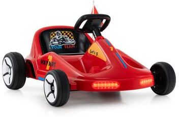 Costway 12V Electric Go Kart for Kids Race Toy with Remote Control and Music-Red