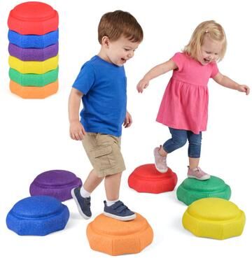 Costway 6-Piece Stepping Stones for Kids for Sensory Play and Coordination