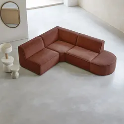 Modul-Ecksofa Dario mit grünem Stoffbezug, 4–5 Sitzplätze