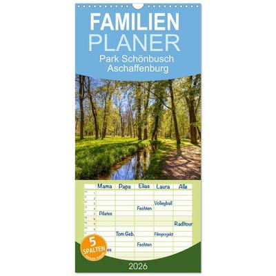 Familienplaner 2026 - Park Schönbusch Aschaffenburg mit 5 Spalten (Wandkalender, 21 x 45 cm) CALVENDO