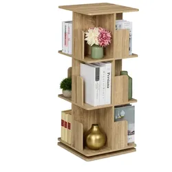 Relaxdays Bücherregal eckig Holzoptik Hellbraun