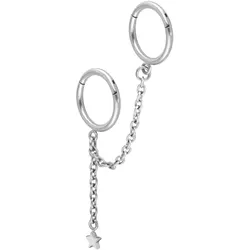 Chirurgenstahl Segmentring Clicker 2 RINGE + KETTE + STERN