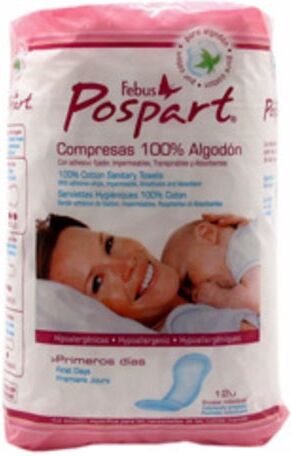 Indasec Compresa Posparto Algodón 12Uds