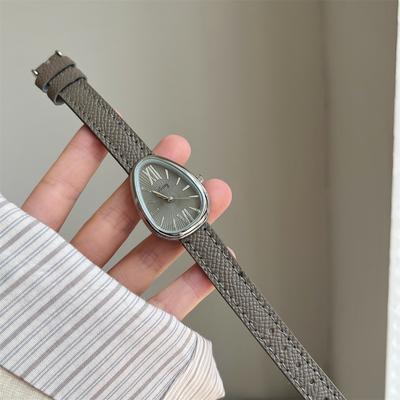 Inspire Daily Merch Ladies Fashion Snake Dial Watch Luxury Brand Red Leather Strap Quartz Wristwatch Female Gift gray