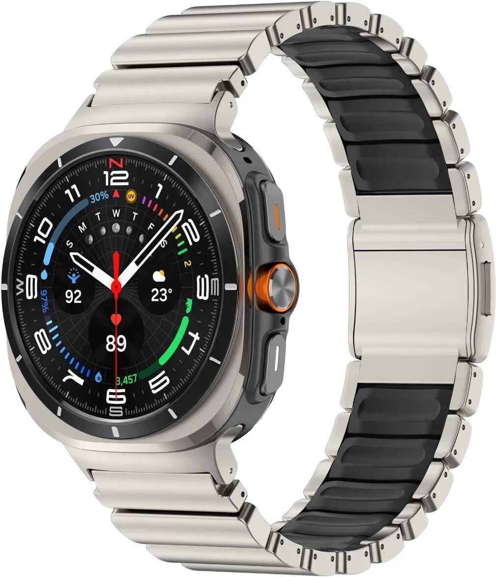 INF Bracelet de montre magnétique en alliage de titane compatible avec Samsung Ultra - Acier titane + caoutchouc, Plusieurs Titane