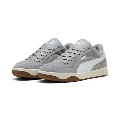 Sneaker PUMA "PARK LT SD", Herren, Gr. 44, grau (gray echo, puma weiß), Leder, unifarben, Schuhe Sneaker, für Alltag, mit SOFTFOAM+ Dämpfung, sportlicher Stil