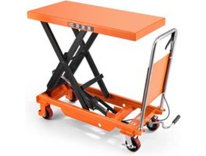 VEVOR Hydraulischer Hubtischwagen 1000kg Belastbare Hebebühne 100cm Hubhöhe, Scherenhubtisch zum Transport für Werkstatt & Lager, Stahlkonstruktion, Einzelschere, mit 4 Rädern Fußpedal & Klappgriff