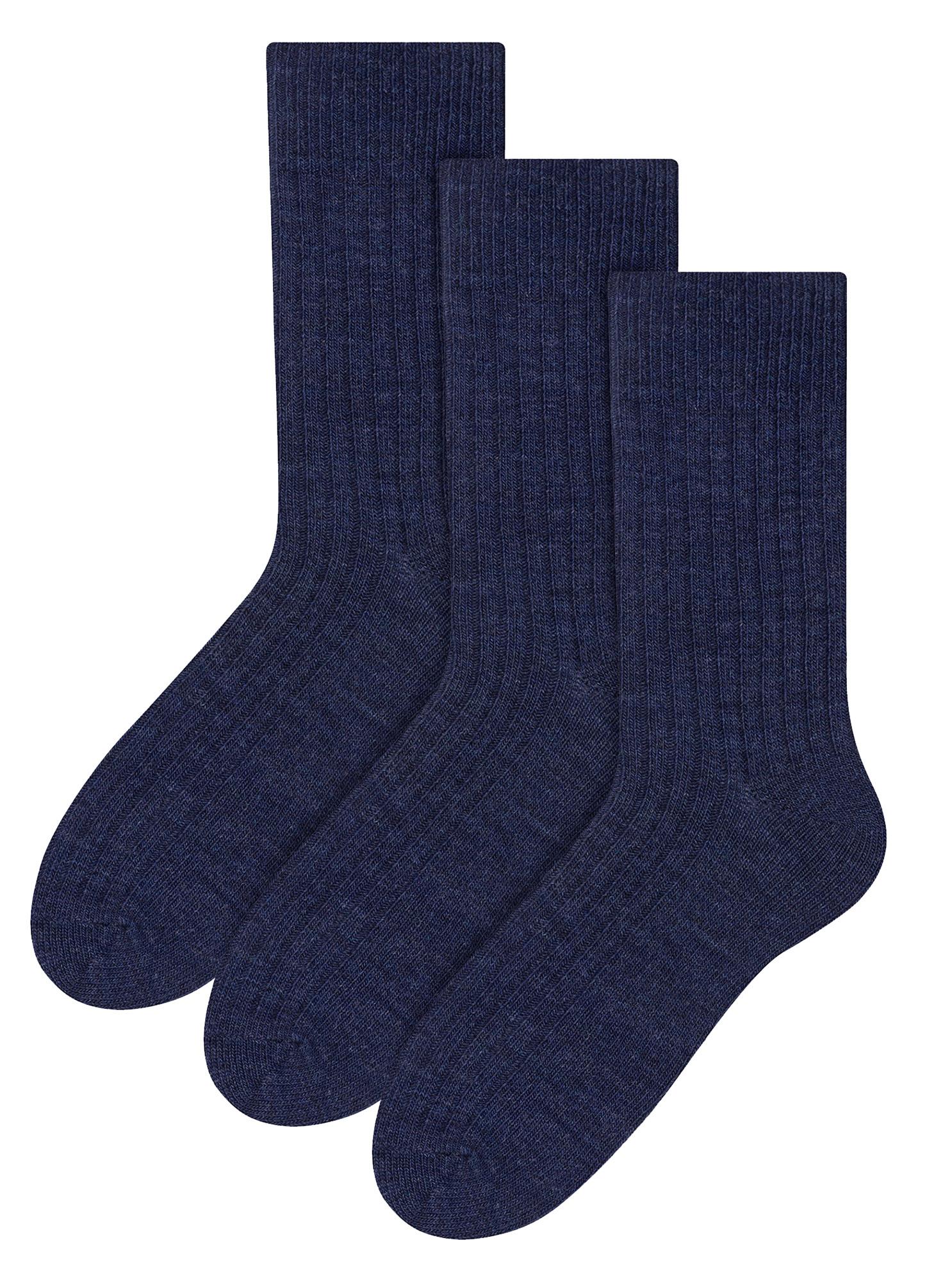3 Paar Multipack Herren Alpaka Wolle Socken | Steven | Winter Thick Warm Boot Socken - Navy