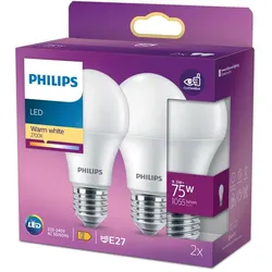 2er Pack E27 LED CorePro LED Lampe 9,5W wie 75W 2700K warmweißes Licht