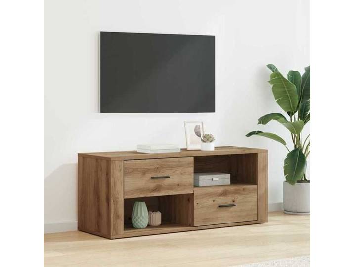 Magnifique Meuble TV élégant - ZENCORE - Support téléviseur/commode hifi/ARMOIRE TV Chêne artisanal 100x35x40cm Bois d'ingénierie