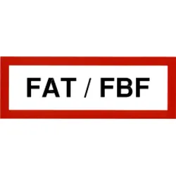 Hinweisschild BME/FAT/FBF "Feuerwehr-Anzeigetableau / Bedienfeld / Orientierungstableau", 297x105mm, PVC selbstklebend