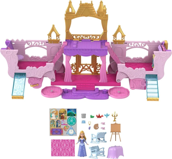 Disney Princess Kutsche und Schloss 2 in 1 mit kleiner Puppe Aurora