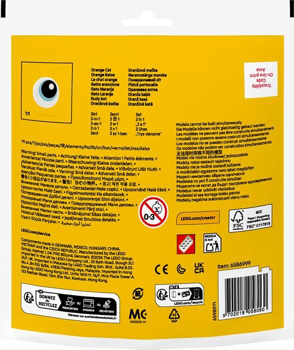 Lego 30714 Gatto Arancione-multicolore