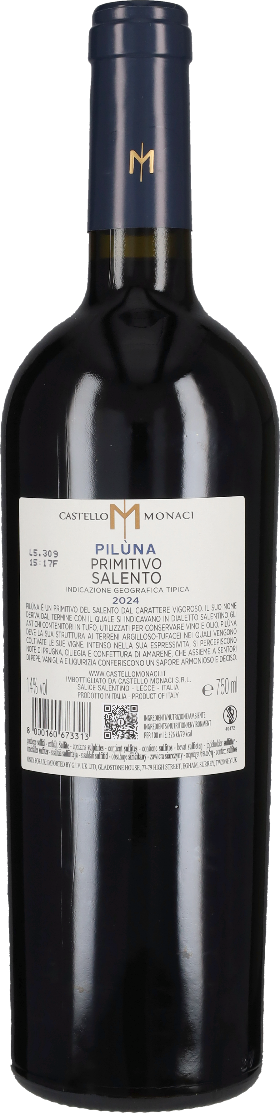 Primitivo del Salento 'Piluna' Castello Monaci 2024