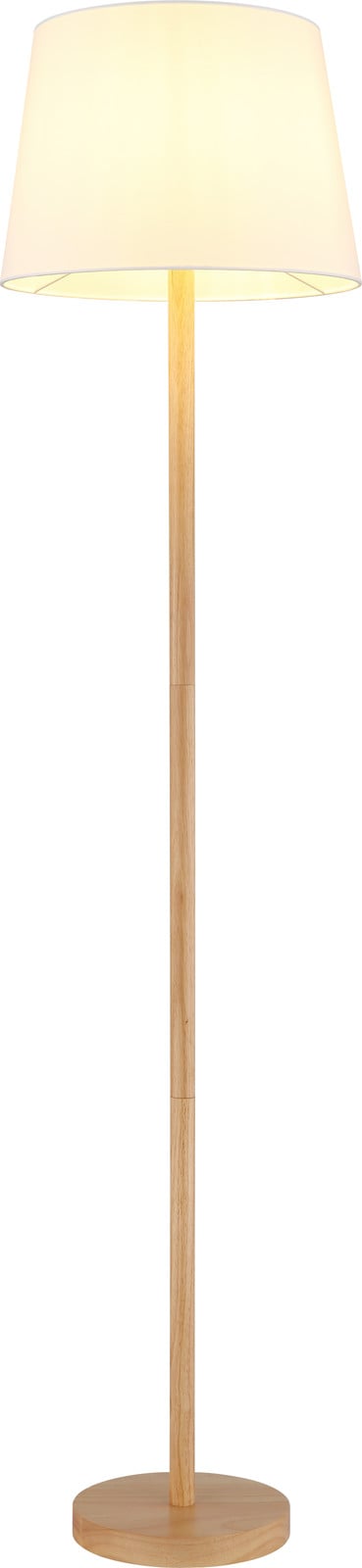 NOWA Vloerlamp Scandinavisch Design Wit/Bruin/Hout met E27 fitting en Textiel