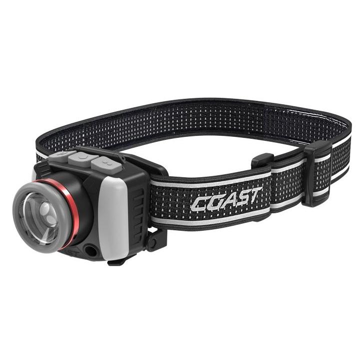 Coast FL95R Wiederaufladbare Stirnlampe mit Fokus und Licht in drei Farben, 1250 Lumen (1250 lm) (COAST)
