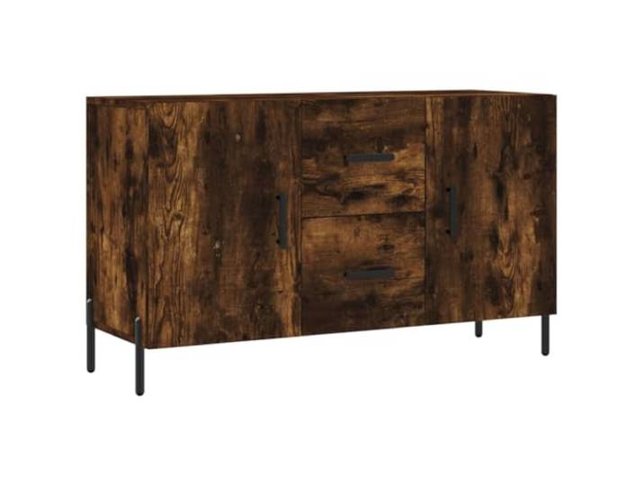 PUGYNBK Anrichte aus technischem Holz, rauchige Eiche, 100 x 36 x 60 cm Metallbeine, geräumige Aufbewahrung, praktische Türen, stabil und robust