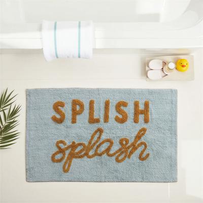 Storied Home "Cotton Tufted Area Rug with ""Splish Splash"" Text - 3' x 5'"