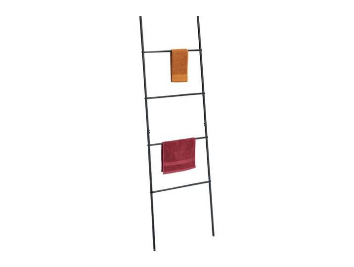 Relaxdays Schwarze Handtuchleiter mit 4 Sprossen