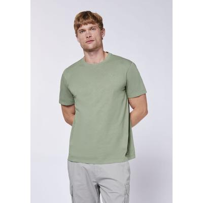 T-Shirt CHIEMSEE, Herren, Gr. XL (56/58), grün (laurel wreath), 100% Baumwolle, unifarben, regular fit, Rundhals, gerader Abschluss, Shirts T-Shirt, - garment dyed