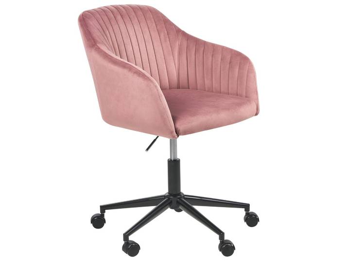 BÜROSTUHL Samtstoff Rosa Venice