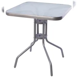 INDA-Exclusiv Bistrotisch Balkontisch Glastisch Gartentisch Glas Metall 60x60cm