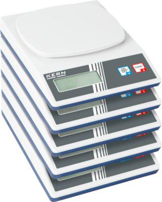 KERN & Sohn Digitale Waagen im 5er-Set, LCD-Display, Wägebereich 2200 g Wägefläche 134 x 127 mm