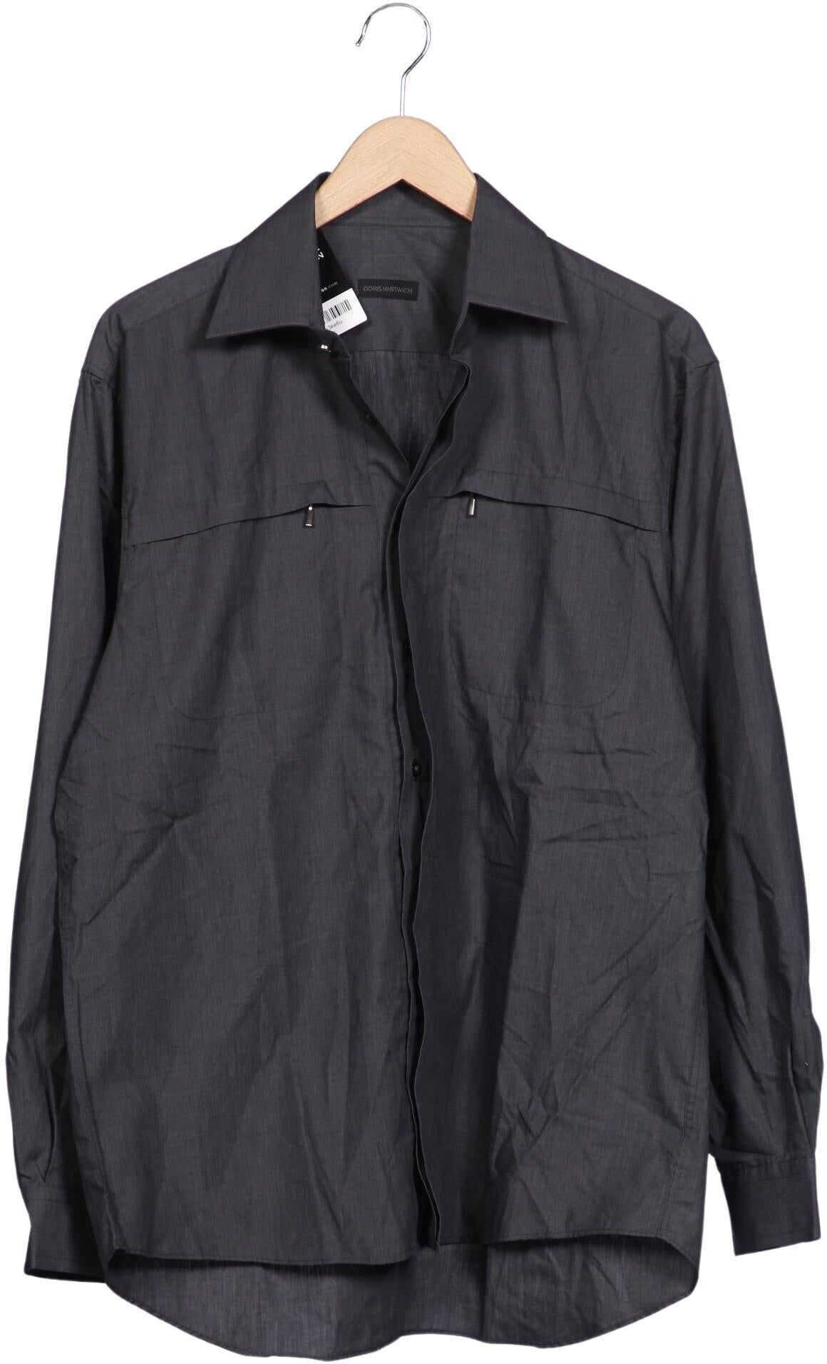 Hartwich Herren Hemd, Grau, Gr. 41, Baumwolle / Synthetik - Second Hand