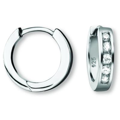 Paar Creolen ONE ELEMENT "Zirkonia Ohrringe Creolen aus 925 Silber", silber, Ohrringe, Damen, Damen,mit Zirkonia, Silber 925 (Sterlingsilber), Feine Gestaltung – ein Sinnbild mit ruhiger Eleganz