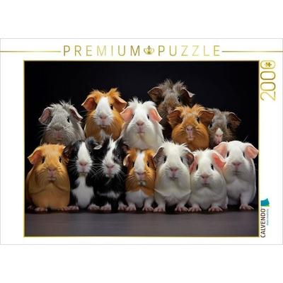 CALVENDO Puzzle Meerschweinchen übereinander | 2000 Teile Lege-Größe 90x67cm Foto-Puzzle für glückliche Stunden