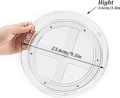 Inspire Curations Rotating Clear Turntable Organizer For Kitchen, Makeup & Bathroom Storage s Single Layer