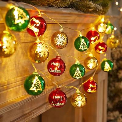 Inspired Finds Battery Powered Christmas Ball String Lights 1.5m 10 LED Festive Decor Battery Powered Christmas Ball String Lights 1.5m 10 LED Festive Decor