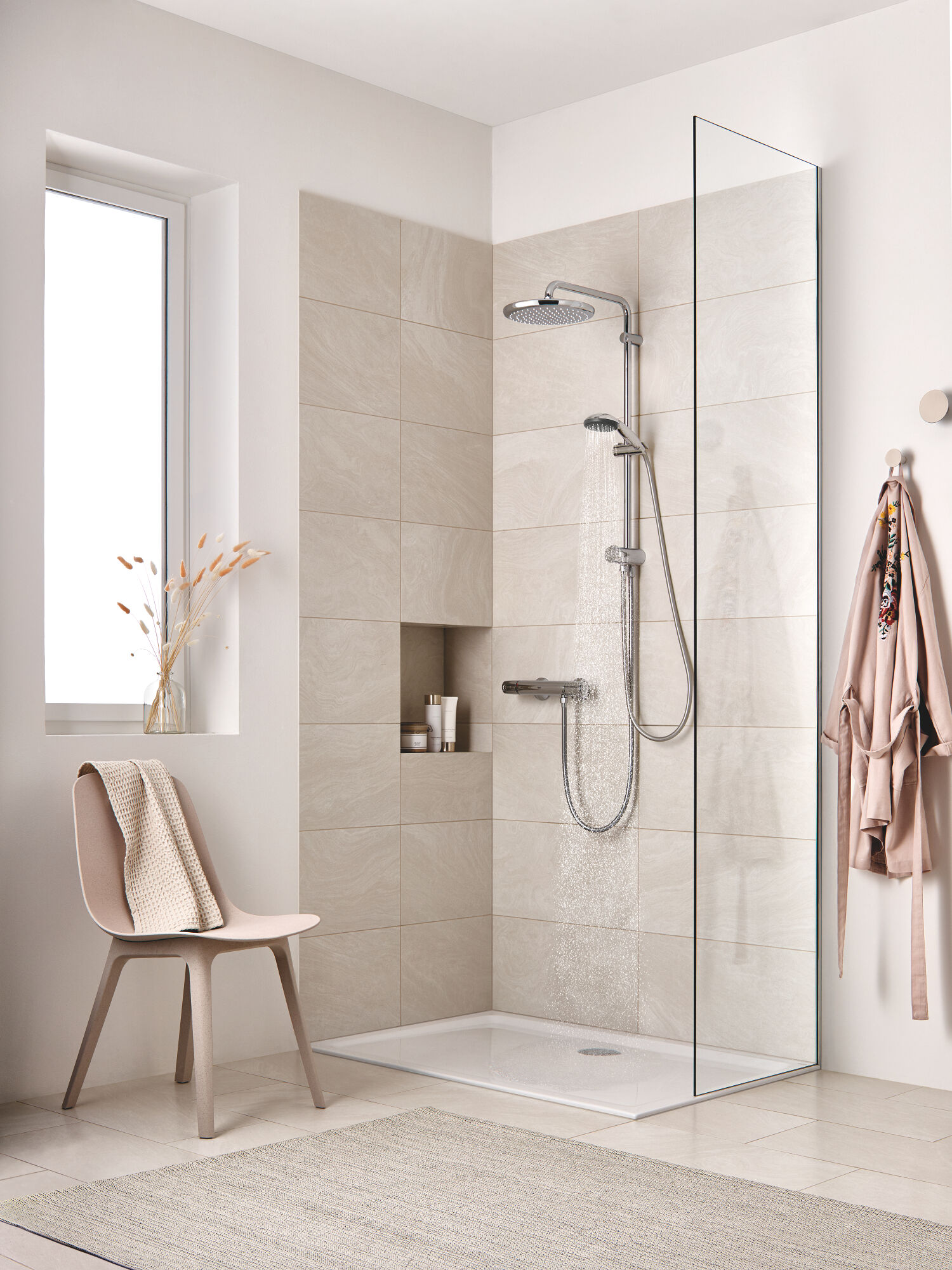 Grohe Vitalio Start Flex système de douche 26817000 avec inverseur, sans robinetterie, chromé