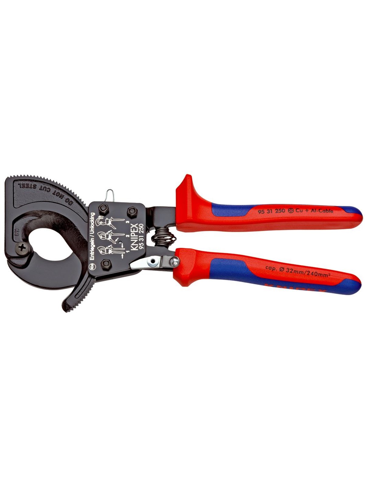 KNIPEX Kabelschneider, (Ratschenprinzip)
