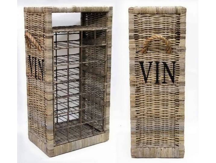 Van der Leeden Weinregal Rattan Flaschenregal 28 Fl. 91x47x33 cm Handarbeit Natur, Stück 1-tlg., Flaschenregal, Weinlager, für 28 Flaschen, Rattan