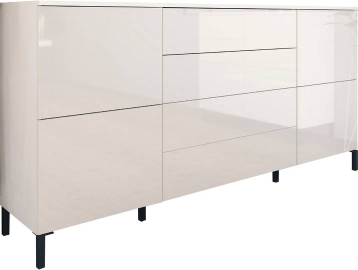 Kommode BORCHARDT MÖBEL Haama , weiss (weiß hochglanz), B:166cm H:80cm T:35cm, Holzwerkstoff, Sideboards, Kommode, Breite 166 cm