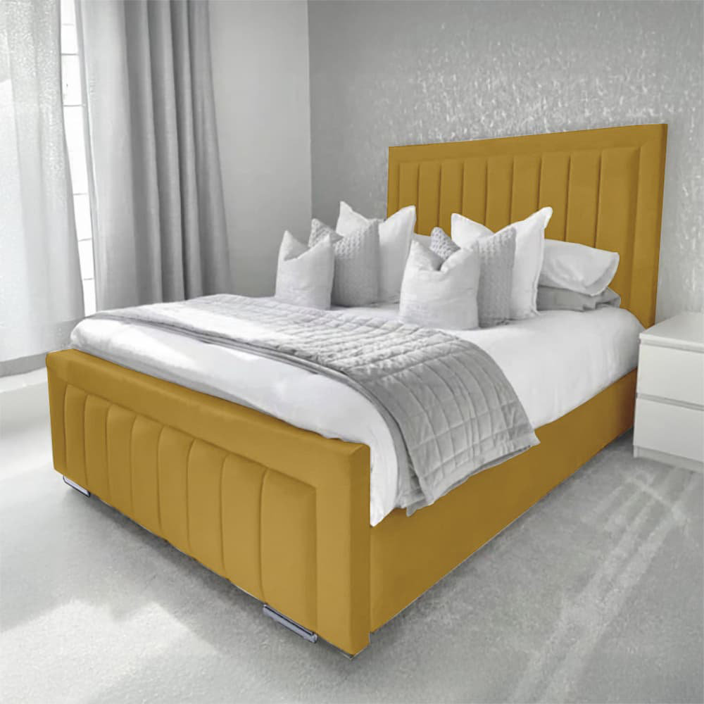 Canora Grey Abianna Upholstered Bed Turmeric Kingsize (5')
