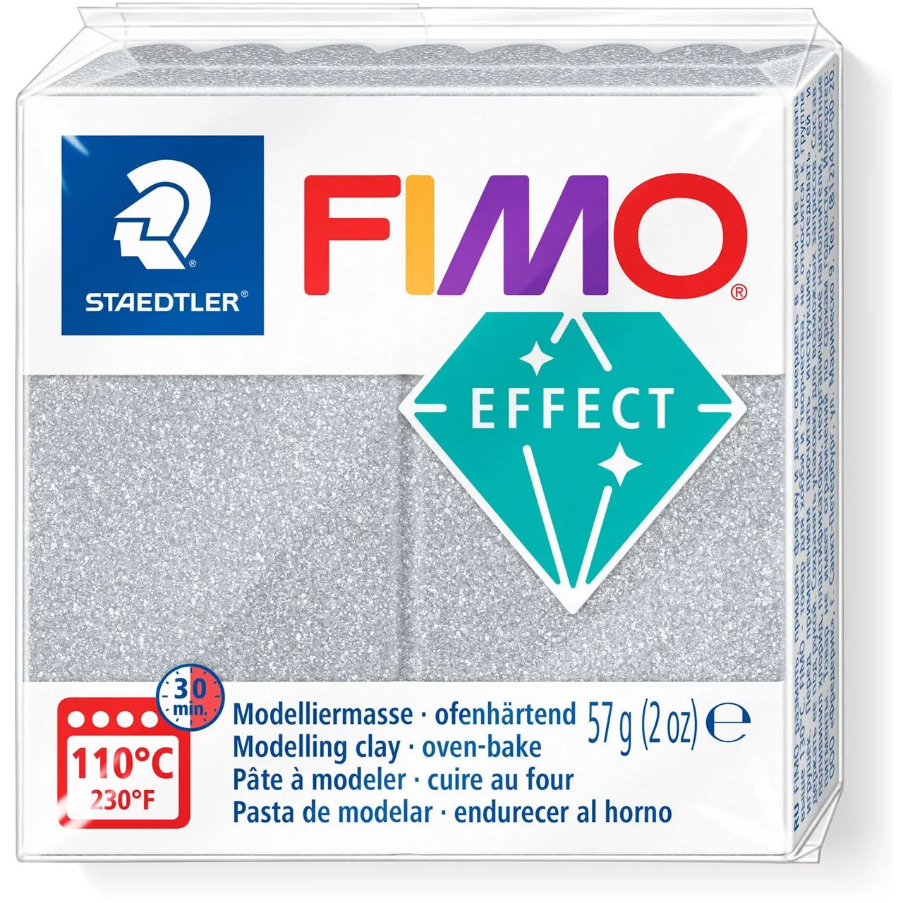 Fimo Mod.masse Effect 57g silber glitter retail