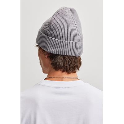 Beanie PEGADOR "Signar Heavy Knit Beanie", Herren, grau weiß, Strick, Baumwolle, unifarben, Mützen Beanie, Baumwolle, regular fit